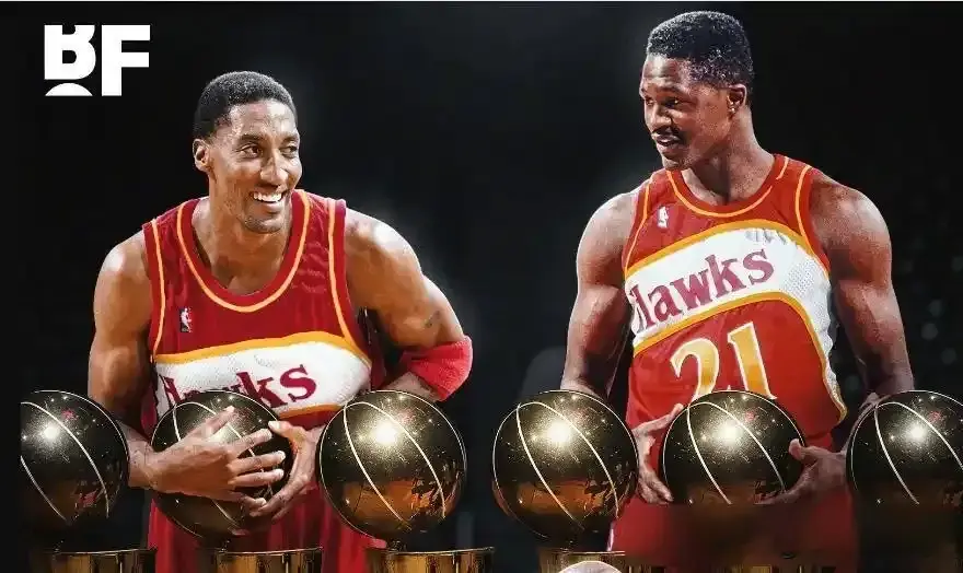 皮蓬在篮球, 威尔金斯所, 长的历史画 皮蓬在篮球, 威尔金斯所, 长的历史画